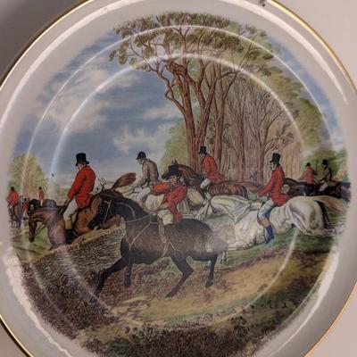 Royal Crownford Wood & Sons Fox Hunt Hunting Plates Last Journey On The Road Cavalli Inglesi Gimcrack Prints
