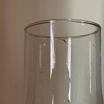Two Vintage Glass Hurricane Lamps