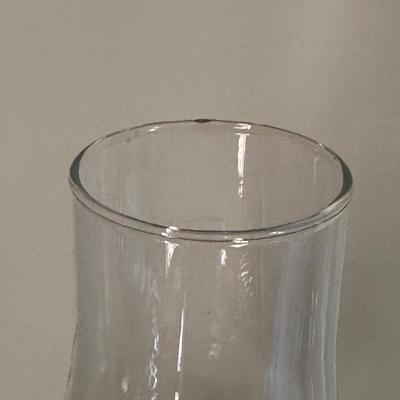 Two Vintage Glass Hurricane Lamps