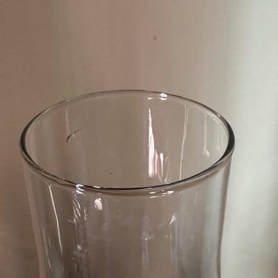 Two Vintage Glass Hurricane Lamps