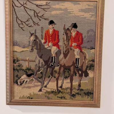 Vintage Needlepoint The Huntsman