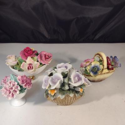 Collection of Porcelain Flowers