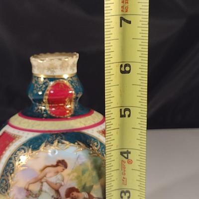 Hand Painted Porcelain Vase with Gold Detailing- Possible Royal Vienna- Approx 6 1/4" Tall