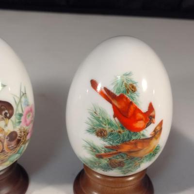 Collection of Avon Porcelain 'Eggs' with Bird Designs