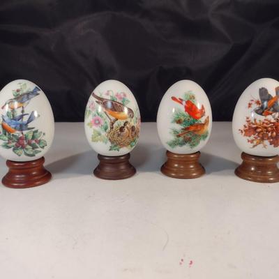 Collection of Avon Porcelain 'Eggs' with Bird Designs