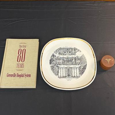 Lot of Vintage Items Celebrating Greenville’s Hospital System includes a Nurses Cape from Greenville General!