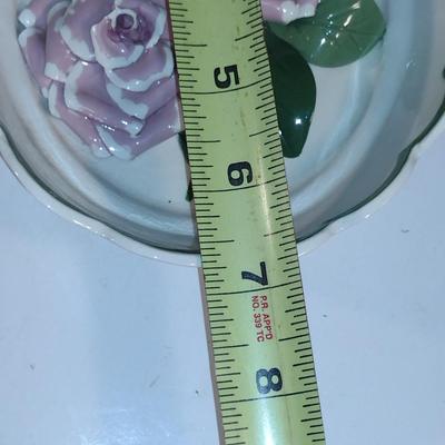 Pair of The California Cleminsons Hand Crafted Pottery Flower Design Wall Hangings