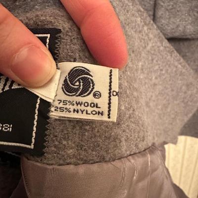 Three Vintage Grey Wool Coats, Girls Sizes 4, 6 & 14