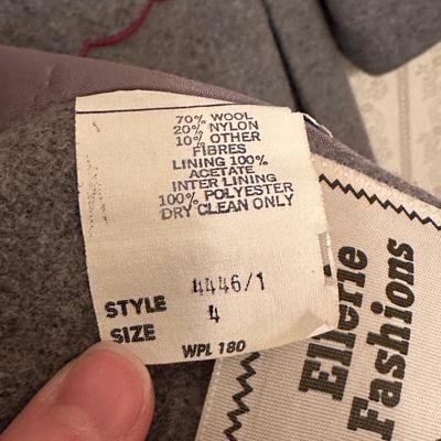 Three Vintage Grey Wool Coats, Girls Sizes 4, 6 & 14