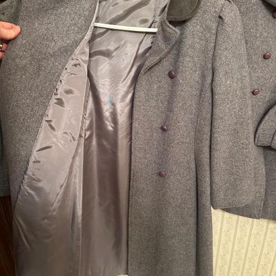 Three Vintage Grey Wool Coats, Girls Sizes 4, 6 & 14