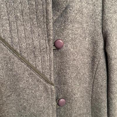 Three Vintage Grey Wool Coats, Girls Sizes 4, 6 & 14