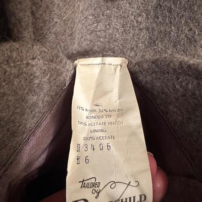 Three Vintage Grey Wool Coats, Girls Sizes 4, 6 & 14