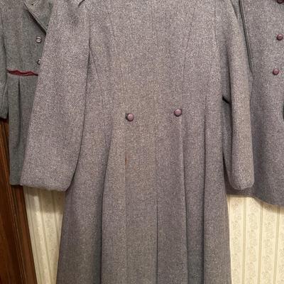 Three Vintage Grey Wool Coats, Girls Sizes 4, 6 & 14