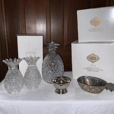 Lot of Pineapple themed Shannon Crystal and more