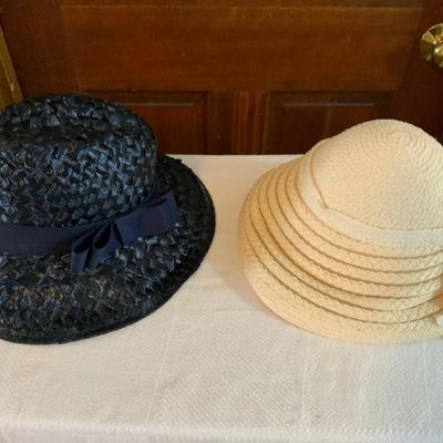 Lot of Vintage Derby Hats with Large Hat box