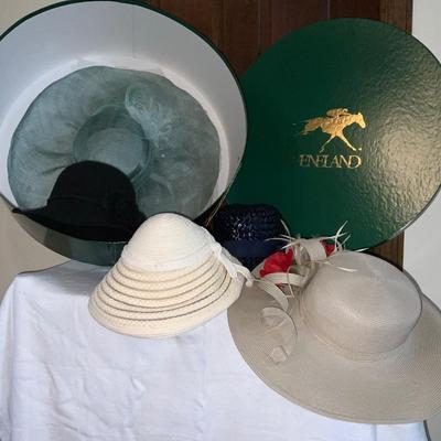 Lot of Vintage Derby Hats with Large Hat box