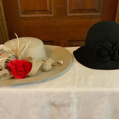 Lot of Vintage Derby Hats with Large Hat box