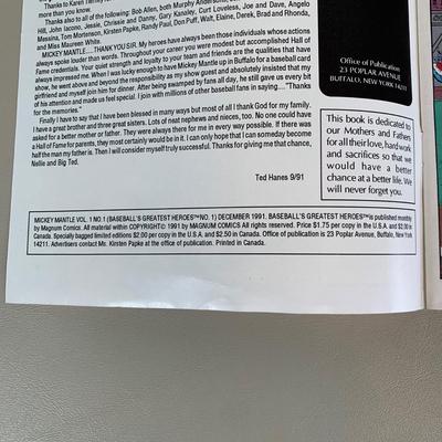 LOT 252 B: Marvel Comics 1991 "Weapon X" Vol. 1 #81, Baseball's Greatest Heroes 1991 "Mickey Mantle" Vol. 1 #1,...