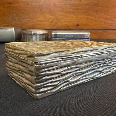 Vintage Sterling Silver Money Clip and Lot of Vintage Jewelry Boxes