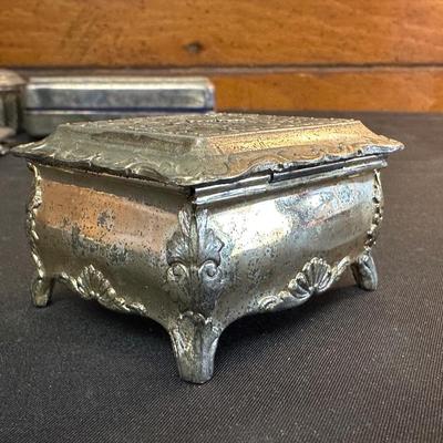 Vintage Sterling Silver Money Clip and Lot of Vintage Jewelry Boxes