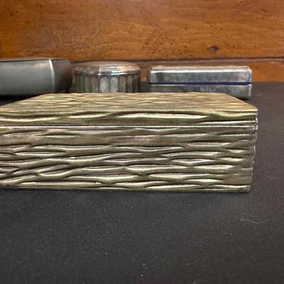 Vintage Sterling Silver Money Clip and Lot of Vintage Jewelry Boxes