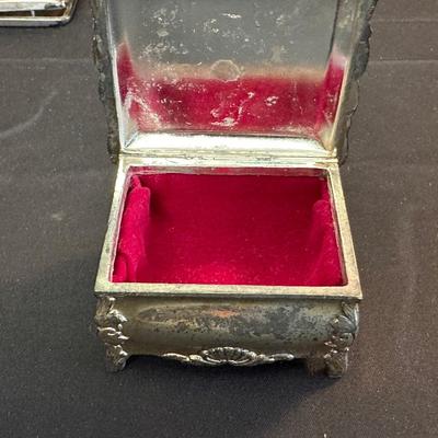 Vintage Sterling Silver Money Clip and Lot of Vintage Jewelry Boxes