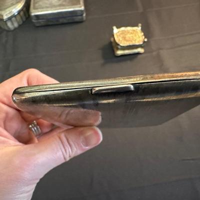 Vintage Sterling Silver Money Clip and Lot of Vintage Jewelry Boxes