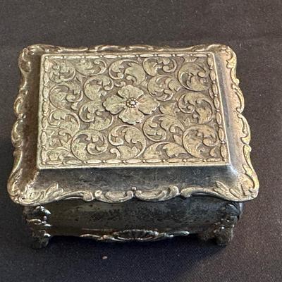 Vintage Sterling Silver Money Clip and Lot of Vintage Jewelry Boxes