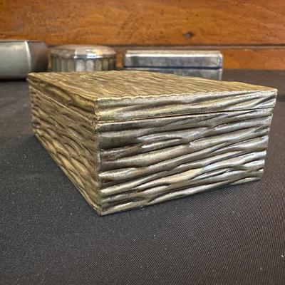 Vintage Sterling Silver Money Clip and Lot of Vintage Jewelry Boxes