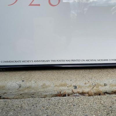 LOT 257 A: Framed Hollywood Mickey Gilded Mirror & 60th Anniversary Mickey Mouse Poster