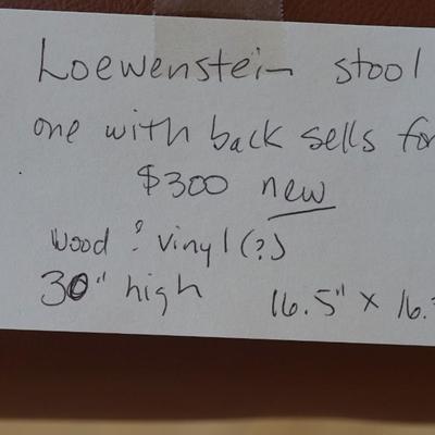 LOEWENSTEIN QUALITY MODERN STYLE LEATHER SEATED STOOL