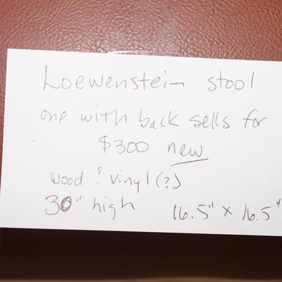 LOEWENSTEIN QUALITY MODERN STYLE LEATHER SEATED STOOL