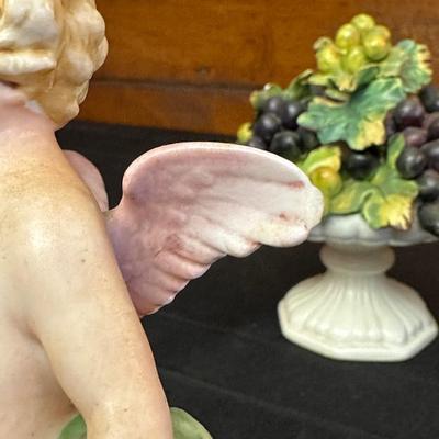 Vintage Porcelain FASOLD & STAUCH Cherubs and a Pair of Italian Grape Candle Holders