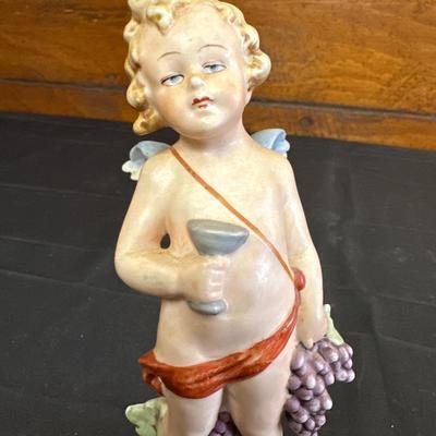 Vintage Porcelain FASOLD & STAUCH Cherubs and a Pair of Italian Grape Candle Holders
