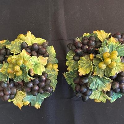 Vintage Porcelain FASOLD & STAUCH Cherubs and a Pair of Italian Grape Candle Holders