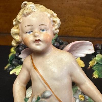 Vintage Porcelain FASOLD & STAUCH Cherubs and a Pair of Italian Grape Candle Holders