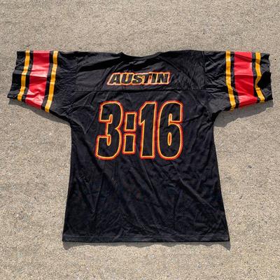 LOT 259 B: WWF Stone Cold Steve Austin 3:16th Division Jersey Size Large