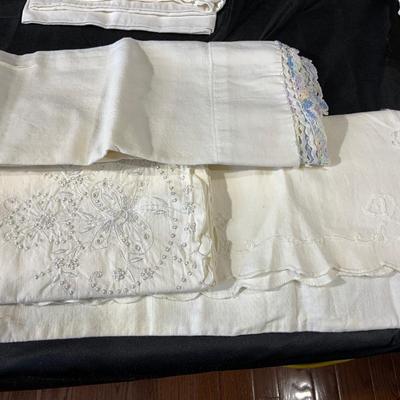 Lot of 8 Vintage Pillow Cases including some with embroidery.