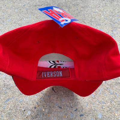 LOT 261 B: NWT Sixers Allen Iverson #3 Champion Basketball Jersey Size Medium & Baseball Hat