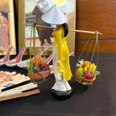 Lot of Beautiful Oriental Items including Porcelain Soup Spoons from Japan