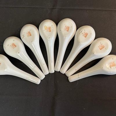 Lot of Beautiful Oriental Items including Porcelain Soup Spoons from Japan