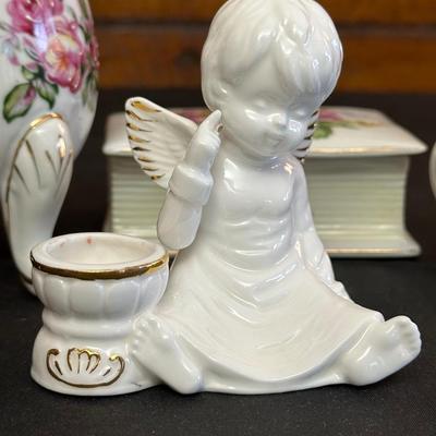 Lot of Vintage Rose Patterned Porcelain & China Trinkets