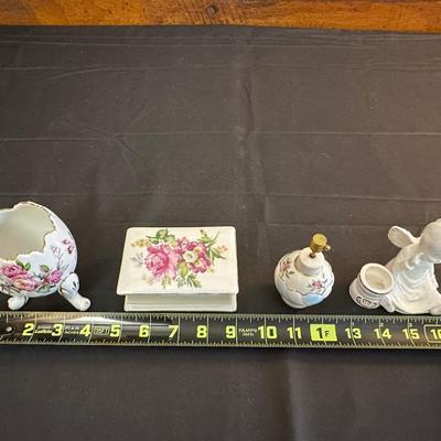 Lot of Vintage Rose Patterned Porcelain & China Trinkets