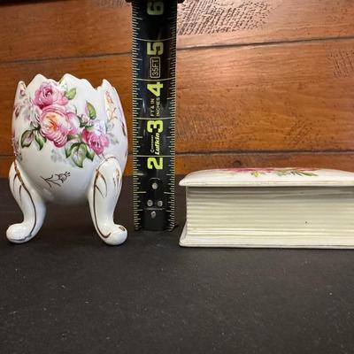 Lot of Vintage Rose Patterned Porcelain & China Trinkets