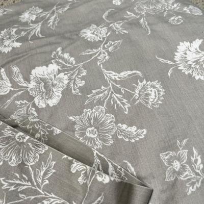 Lot 137 grey bedskirt, 2 grey flower sheet set (Q)
