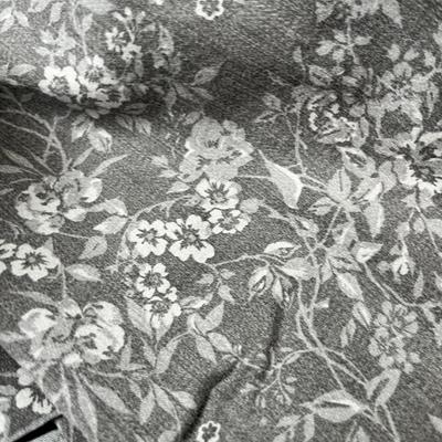 Lot 137 grey bedskirt, 2 grey flower sheet set (Q)