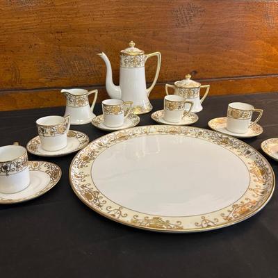 Noritake Handpainted with Hints Gold Tea Set