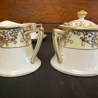 Noritake Handpainted with Hints Gold Tea Set