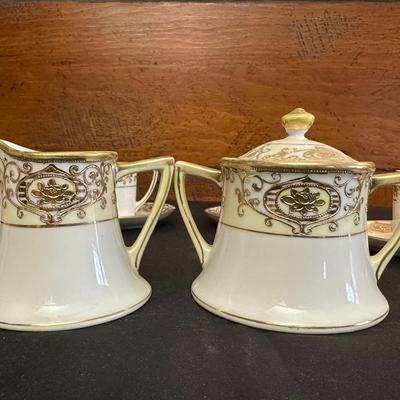 Noritake Handpainted with Hints Gold Tea Set
