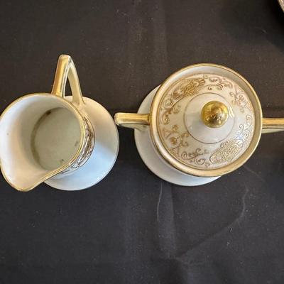 Noritake Handpainted with Hints Gold Tea Set